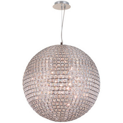 Luminosa Lighting Luminosa Times Spherical Pendant Ceiling Light Chrome from B&Q