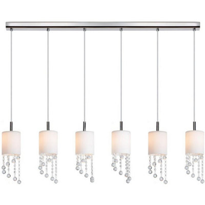 Luminosa Lighting Luminosa Tango Straight Bar Pendant Ceiling Light Chrome from B&Q
