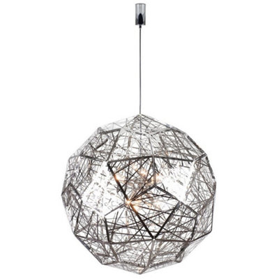 Luminosa Lighting Luminosa Polyhedron Spherical Pendant Ceiling Light Chrome from B&Q