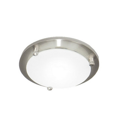 Luminosa Lighting Luminosa Flush Ceiling Light Stainless Steel from B&Q
