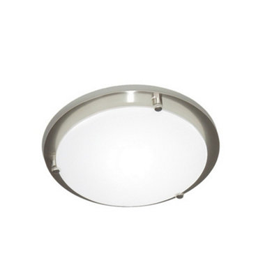 Luminosa Lighting Luminosa Flush Ceiling Light Stainless Steel from B&Q