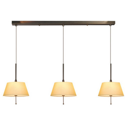 Luminosa Lighting Luminosa Brezil 3 Light Straight Bar Pendant Ceiling Light Bronze from B&Q