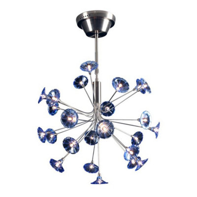 Luminosa Lighting Luminosa Petflow Spherical Pendant Ceiling Light Satin Nickel from B&Q