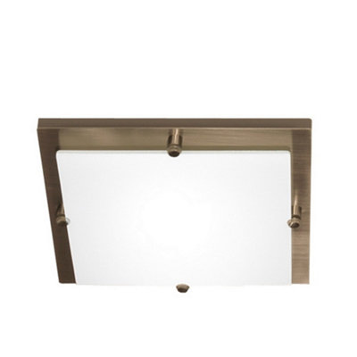 Luminosa Lighting Luminosa Flush Ceiling Light Stainless Steel from B&Q
