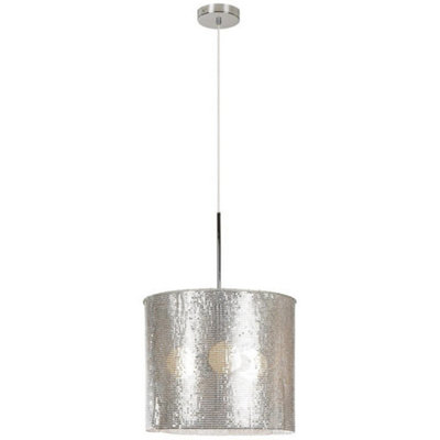 Luminosa Lighting Luminosa Cosmo 3 Light Cylindrical Pendant Ceiling Light Chrome from B&Q