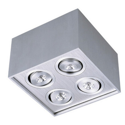 B&Q -  Luminosa Techled Surface Mounted Downlight Aluminum