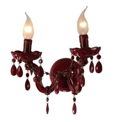 Luminosa Lighting Luminosa Marie Candle Wall Light Red