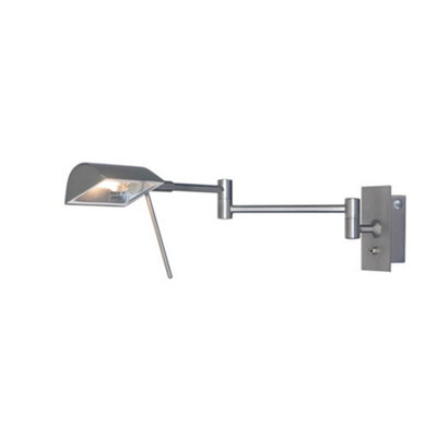 Luminosa Lighting Luminosa Mayfair Reading Light Satin Nickel from B&Q