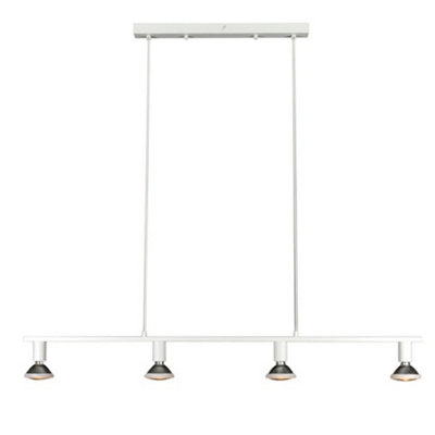 Luminosa Lighting Luminosa Parrot Straight Bar Pendant Ceiling Light White Metal from B&Q