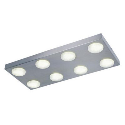 Luminosa Lighting Luminosa Kyoto 8 Light Flush Ceiling Light Aluminum from B&Q