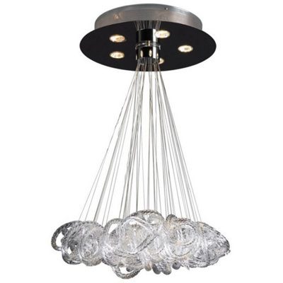 Luminosa Lighting Luminosa Pretzel Cluster Pendant Ceiling Light Chrome from B&Q