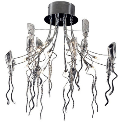 Luminosa Lighting Luminosa Shaggy 12 Light Semi Flush Light Chrome from B&Q