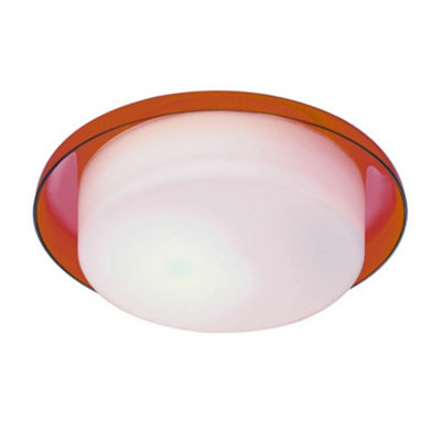Luminosa Lighting Luminosa Tray Flush Ceiling Light Red from B&Q