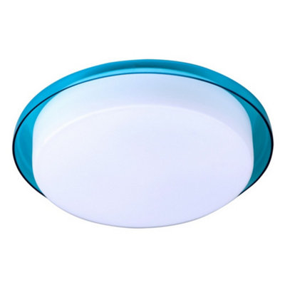 Luminosa Lighting Luminosa Tray Flush Ceiling Light Blue from B&Q