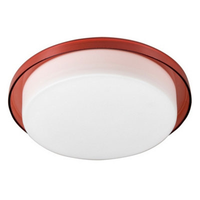 Luminosa Lighting Luminosa Tray Flush Ceiling Light Red from B&Q