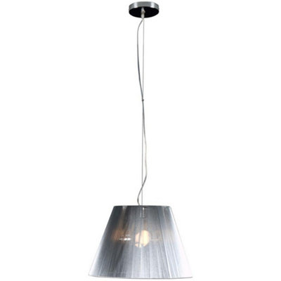 Luminosa Lighting Luminosa Siam Cylindrical Pendant Ceiling Light Satin Nickel from B&Q