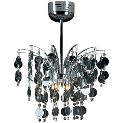 Luminosa Lighting Luminosa Dream Glass & Crystal Ceiling Light Chrome from B&Q