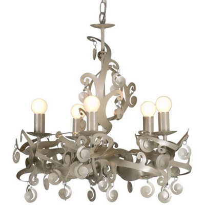 Luminosa Lighting Luminosa Mila Multi Arm Chandeliers Ivory from B&Q