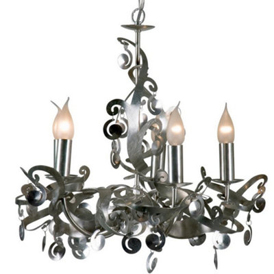 Luminosa Lighting Luminosa Mila Multi Arm Chandeliers Silver from B&Q