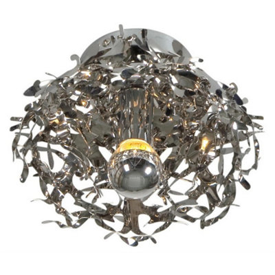 Luminosa Lighting Luminosa Semi Flush Light Stainless Steel from B&Q