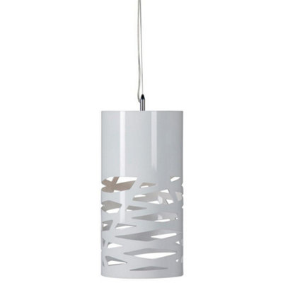 Luminosa Lighting Luminosa Bamboo Cylindrical Pendant Ceiling Light White from B&Q