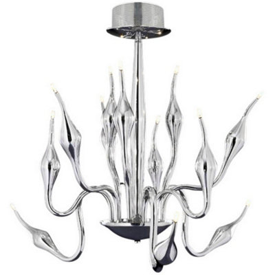 B&Q -  Luminosa Snow Goose Multi Arm Pendant Ceiling Light Chrom