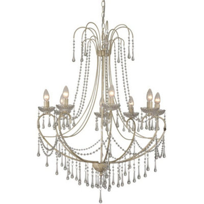 B&Q -  Luminosa Romance 8 Light Multi Arm Chandeliers Cream