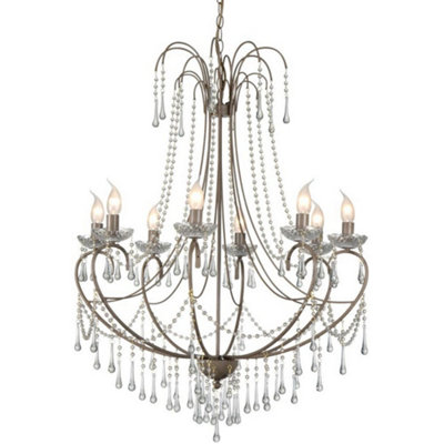 B&Q -  Luminosa Romance 8 Light Multi Arm Chandeliers Pale Taupe