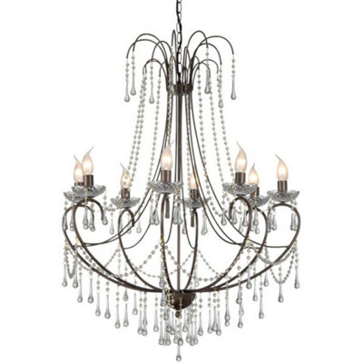 B&Q -  Luminosa Romance 8 Light Multi Arm Chandeliers Rust