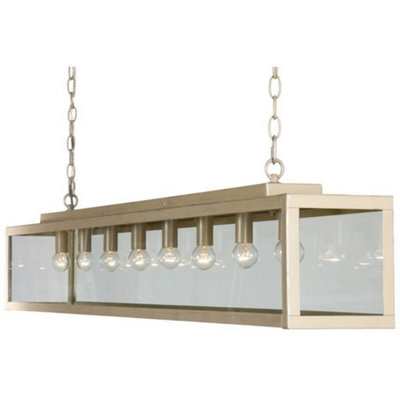 B&Q -  Luminosa Zenia 8 Light Straight Bar Pendant Ceiling Light Ivory