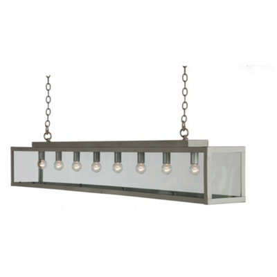 B&Q -  Luminosa Zenia 8 Light Straight Bar Pendant Ceiling Light Gray