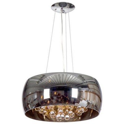 Luminosa Lighting Luminosa Snow Pendant Ceiling Light Chrome from B&Q