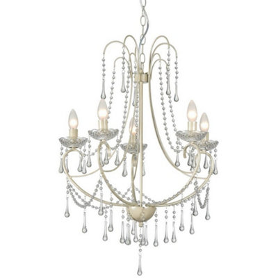 B&Q -  Luminosa Romance 5 Light Multi Arm Chandeliers Ivory