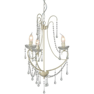 B&Q -  Luminosa Romance 3 Light Multi Arm Chandeliers Ivory