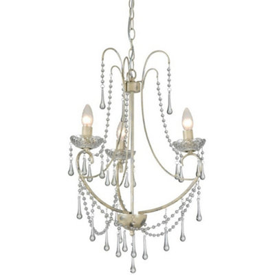 B&Q -  Luminosa Romance 3 Light Multi Arm Chandeliers Cream