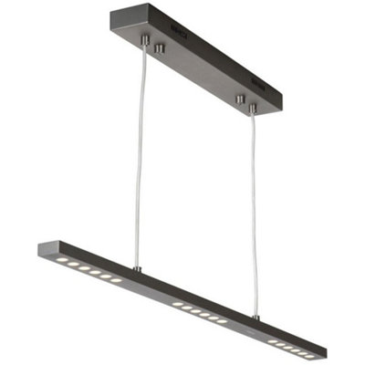 Luminosa Lighting Luminosa Minimum Straight Bar Pendant Ceiling Light Satin Nickel from B&Q