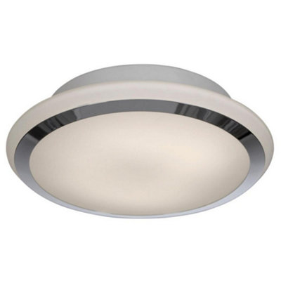 Luminosa Lighting Luminosa Flush Ceiling Light Chrome G10Q Bulb Ip44 from B&Q