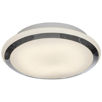 Luminosa Lighting Luminosa Flush Ceiling Light Chrome G10Q Bulb Ip44 from B&Q