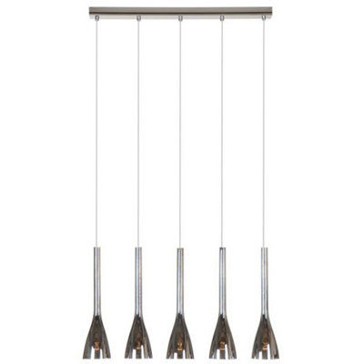 Luminosa Lighting Luminosa Vase 5 Light Straight Bar Pendant Ceiling Light Chrome from B&Q