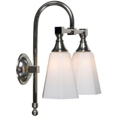 Luminosa Lighting Luminosa Classic 2 Light Bathroom Wall Light Satin Nickel Ip44 from B&Q
