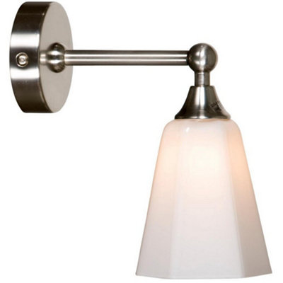 Luminosa Lighting Luminosa Classic Bathroom Wall Light Satin Nickel Ip44 from B&Q