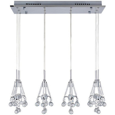 Luminosa Lighting Luminosa Ruby Straight Bar Pendant Ceiling Light Chrome from B&Q
