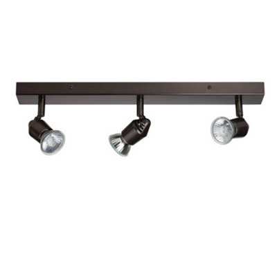Luminosa Lighting Luminosa Bomba 3 Light Spotlight Bar Bronze from B&Q