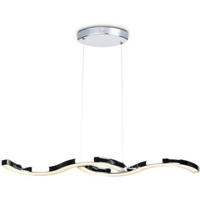 Luminosa Lighting Luminosa Bezier Integrated Pendant Ceiling Light Light Chrome from B&Q