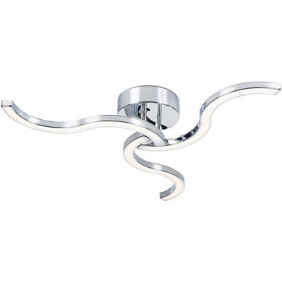 Luminosa Lighting Luminosa Bezier Integrated Led Semi Flush Light Chrome from B&Q