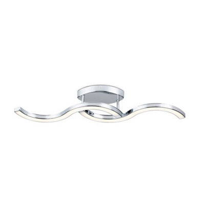 Luminosa Lighting Luminosa Bezier Integrated Led Semi Flush Light Chrome from B&Q