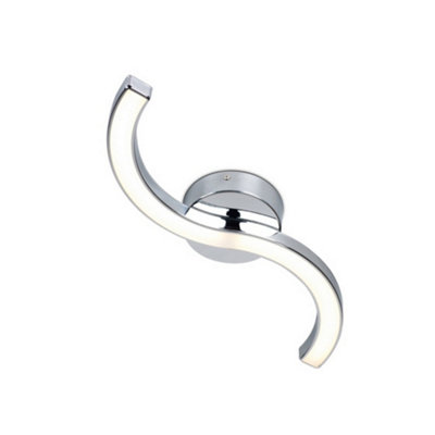 Luminosa Lighting Luminosa Bezier Integrated Led Semi Flush Light Chrome from B&Q