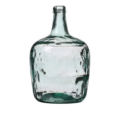 Decorative Vase Blue Recycled Glass 36Cm Retro Vase Flower Stem Twigs Bud Neck from B&Q