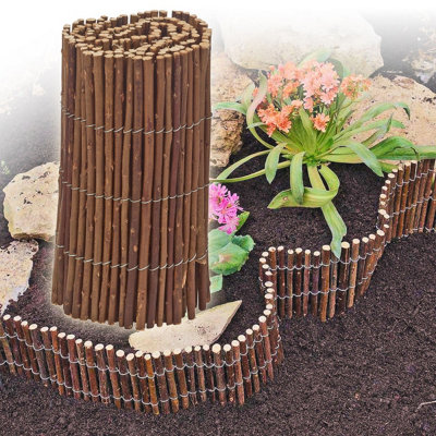 Urbn-Garden Urbngarden 100Cm Length Wooden Willow Garden Lawn Border Flexible Screening Arch Picket Fencing from B&Q