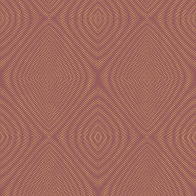 B&Q -  Passenger Red Terracotta Gold Metallic Ikat Smooth Wallpaper